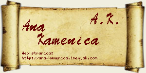 Ana Kamenica vizit kartica